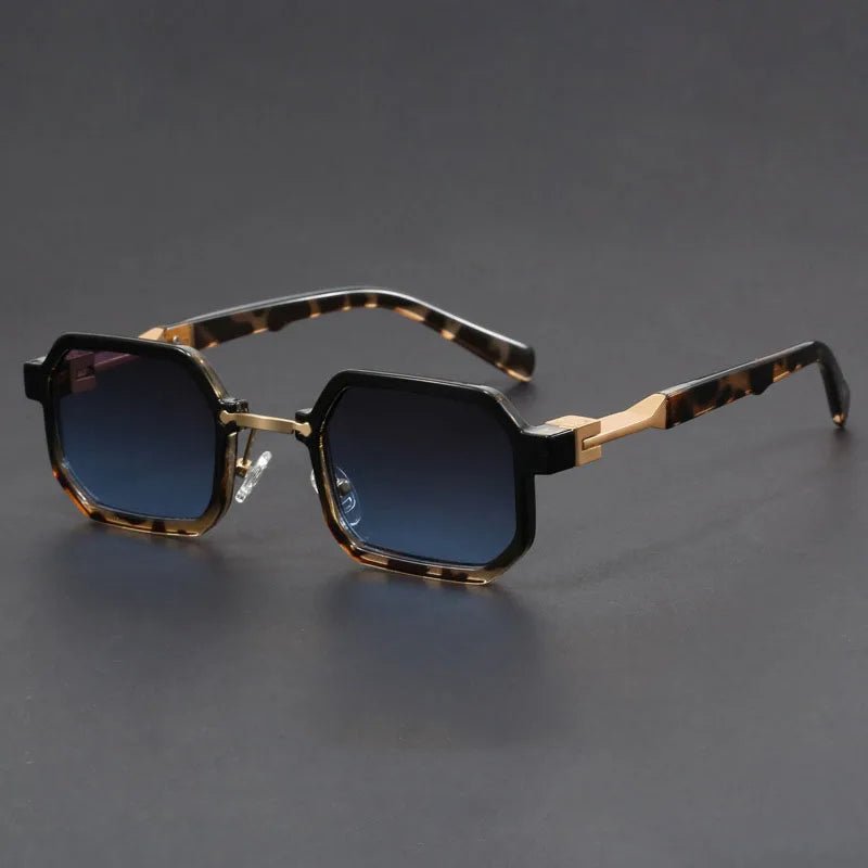 Sunglasses Octagon Matte Finish Acetate UV Protection - Leopard