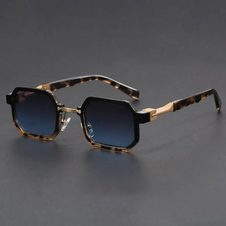 Sunglasses Octagon Matte Finish Acetate UV Protection - Leopard