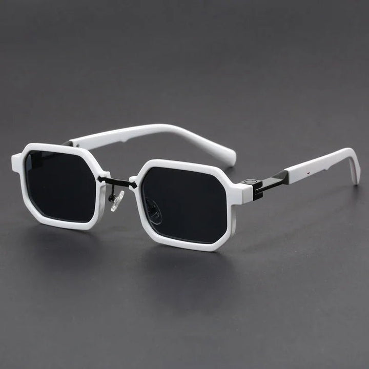 Sunglasses Octagon Matte Finish Acetate UV Protection - White