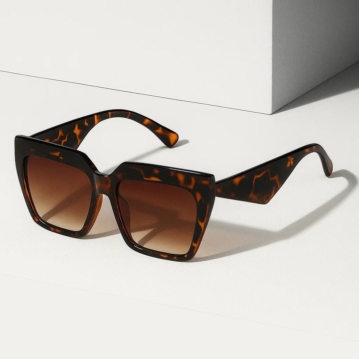 Sunglasses Oversized Square Frame UV400 Protection Retro - Turquoise