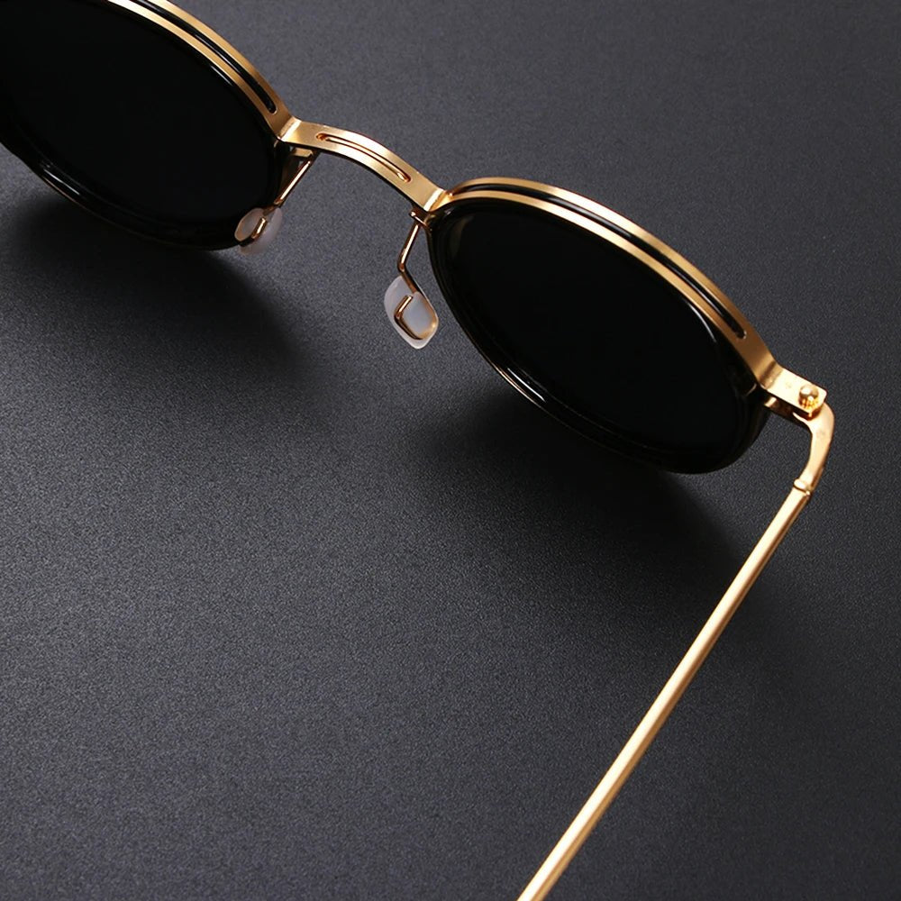 Sunglasses Polarized Round Frame Gold Metal Temples