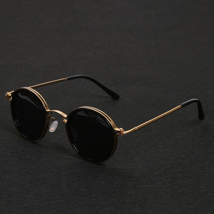 Sunglasses Polarized Round Frame Gold Metal Temples