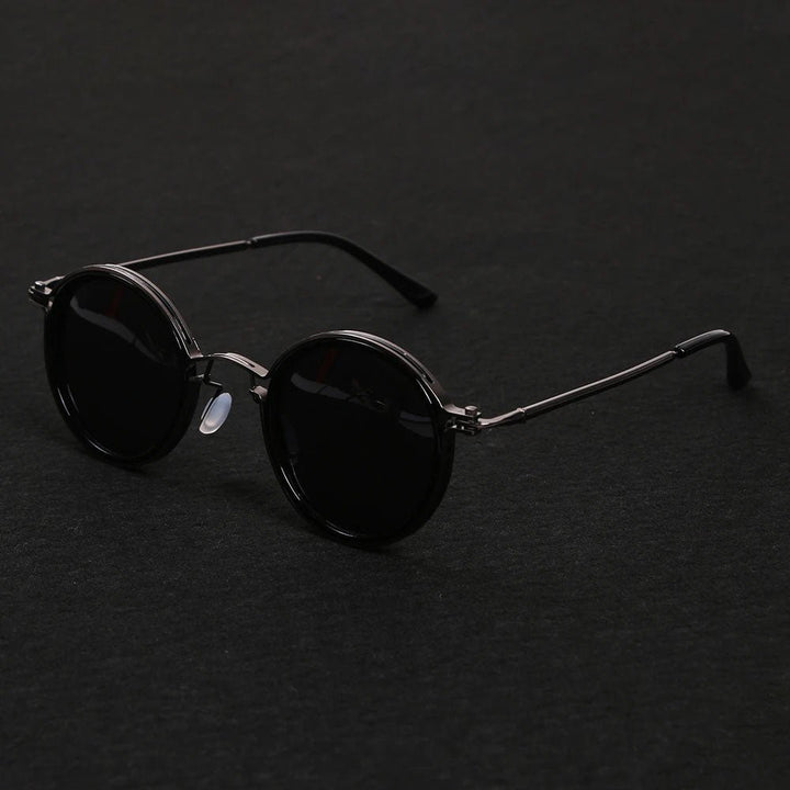 Sunglasses Polarized Round Frame Gold Metal Temples