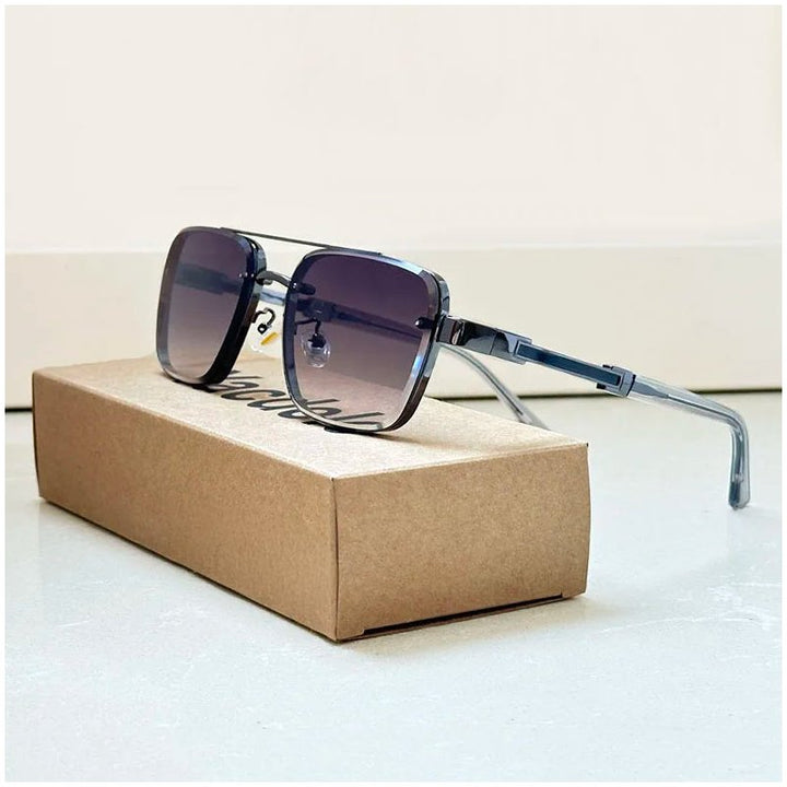 Sunglasses Retro Aviator Gold Titanium Frame Gradient