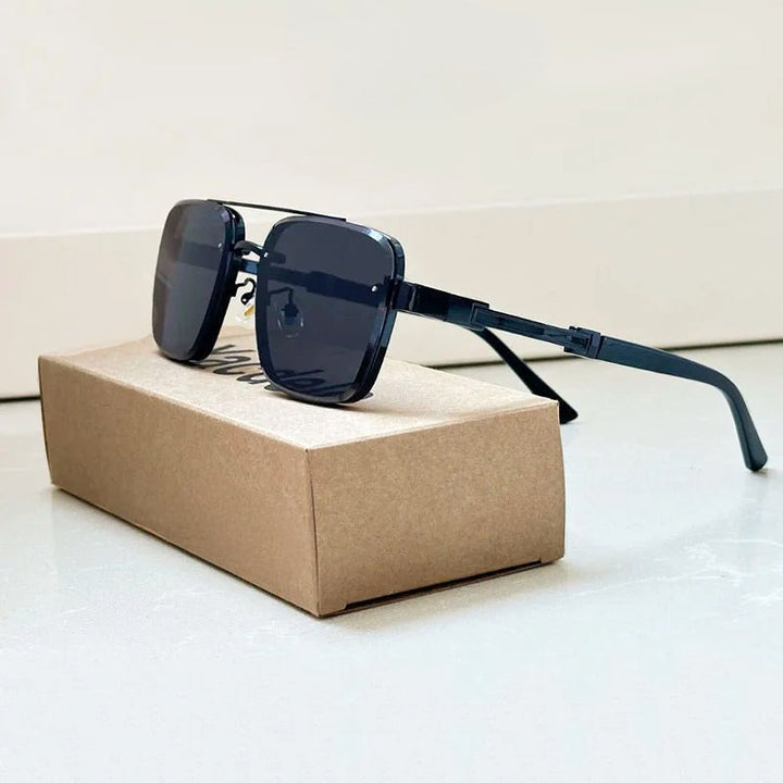 Sunglasses Retro Aviator Gold Titanium Frame Gradient