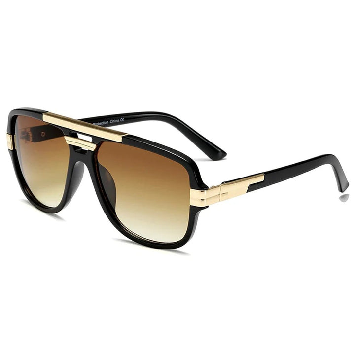 Sunglasses Square Aviator Gradient UV400 Men's Acetate