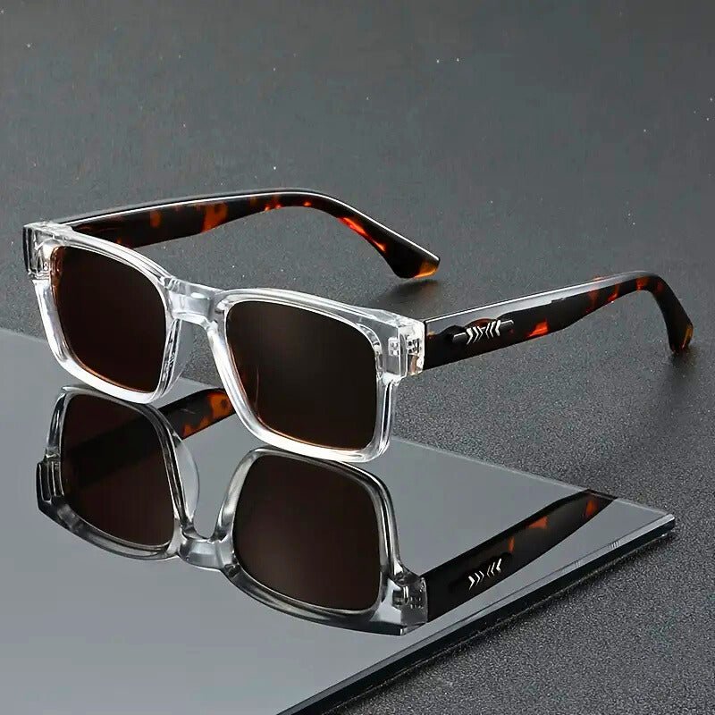 Sunglasses Square Tortoiseshell Acetate UV400 Protection - Amber