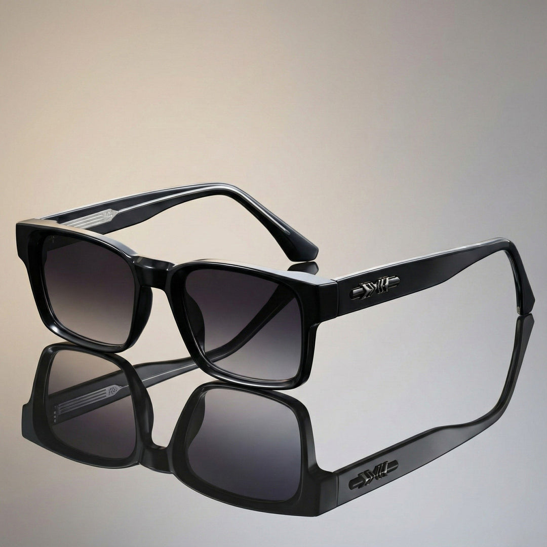 Sunglasses Square Tortoiseshell Acetate UV400 Protection - Black