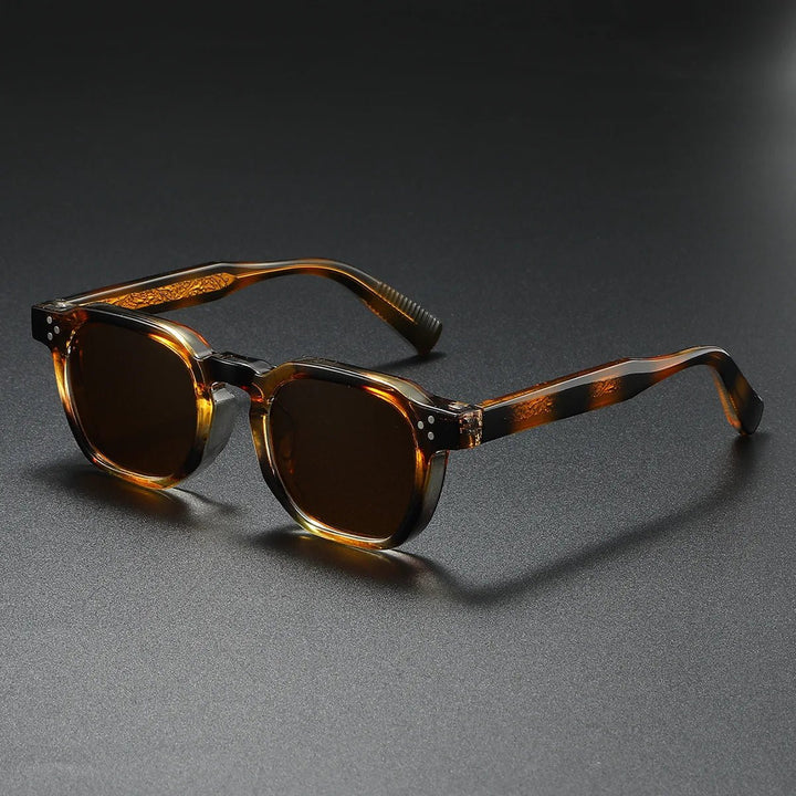 Sunglasses Tortoiseshell Frame Dark Tinted UV400 Protection - Amber Flame