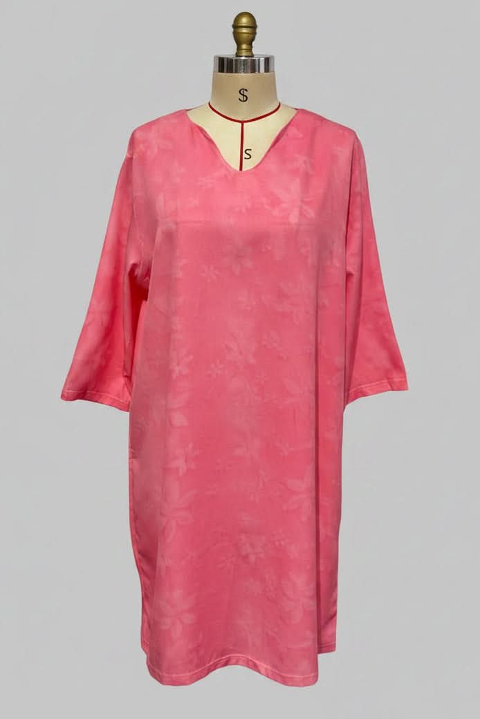 Women's Black Floral Lace V-Neck Evening Gown Midi Dress - Pink