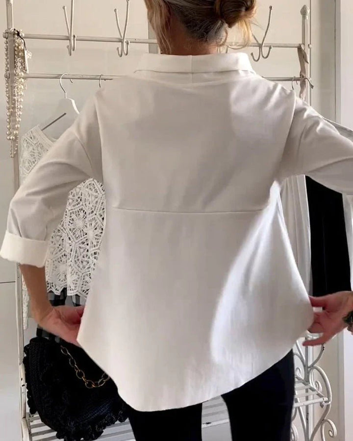 Women's Cowl Neck Top 3/4 Sleeve Relaxed Fit