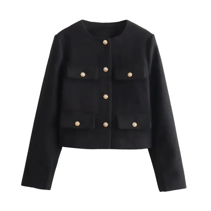 Brooklyn | Women's Cropped Button Front Bomber Jacket