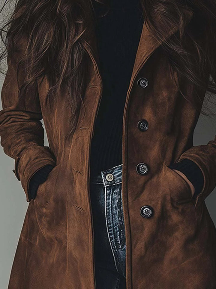 Women's Double-Breasted Trench Coat Classic Vintage Style