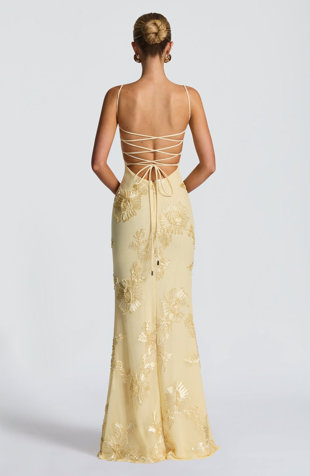 Audrey | Women's Floral Embroidered Maxi Wedding Guest Dress