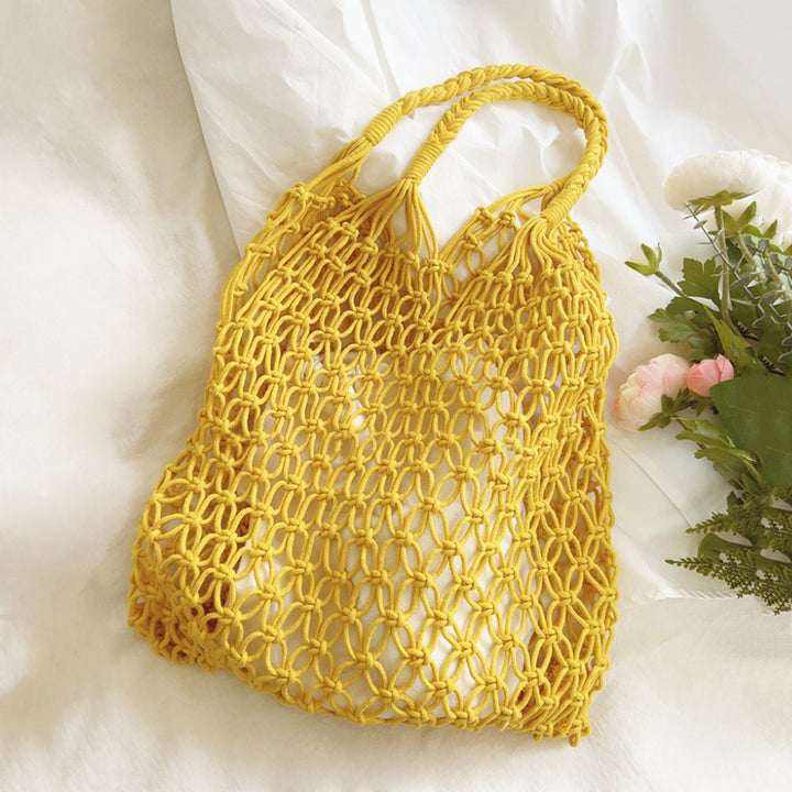 Women's Handmade Macrame Cotton Mesh Tote Bag