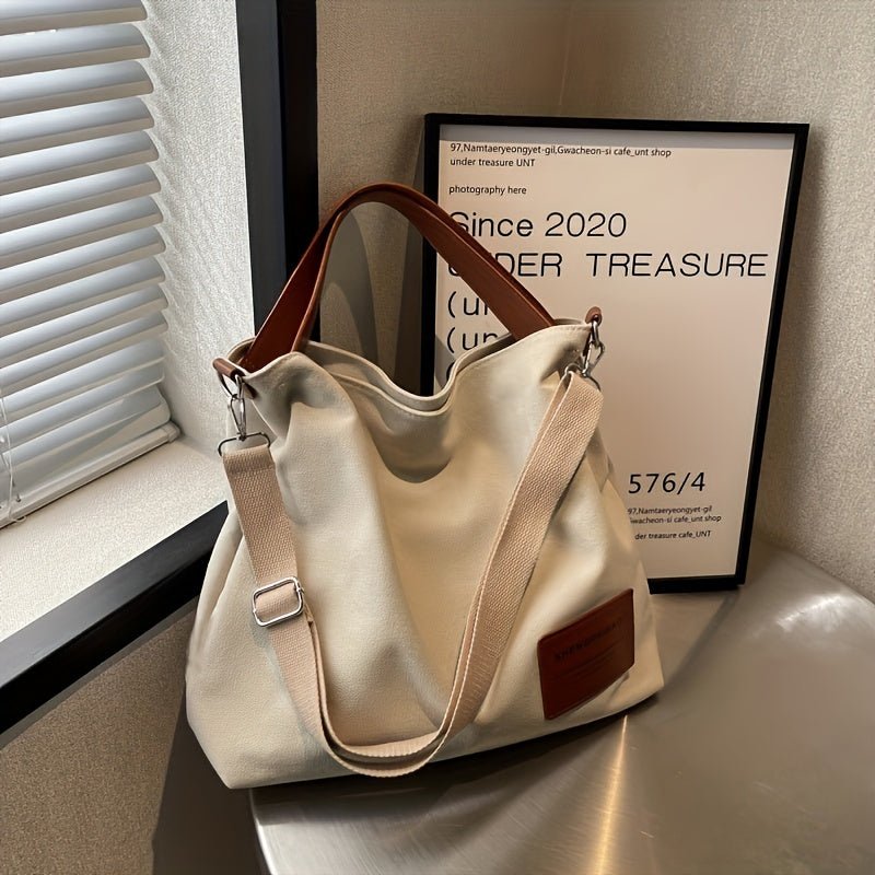 Women's Large Shoulder Canvas Tote Bag Adjustable Strap Hobo