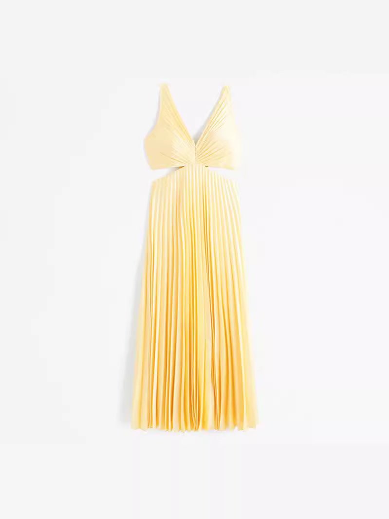 Women's Mother of the Bride Dress Pleated Cut-Out Maxi