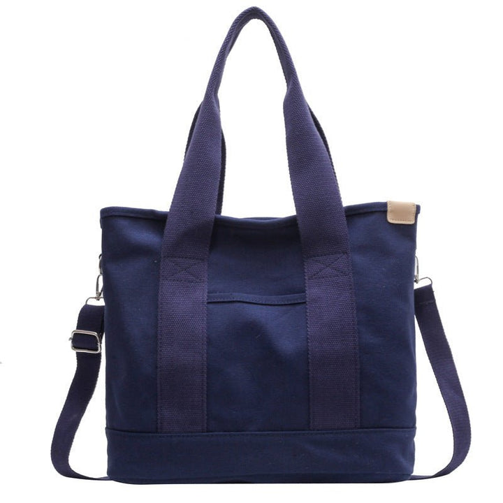 Women's Multifunction Crossbody Canvas Tote Bag Adjustable Strap - Blau