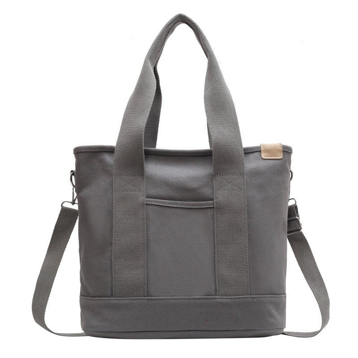 Women's Multifunction Crossbody Canvas Tote Bag Adjustable Strap - Grau
