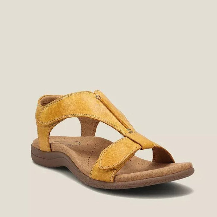 Women's Open Toe Sandals Adjustable Straps Comfort Footbed - Yellow