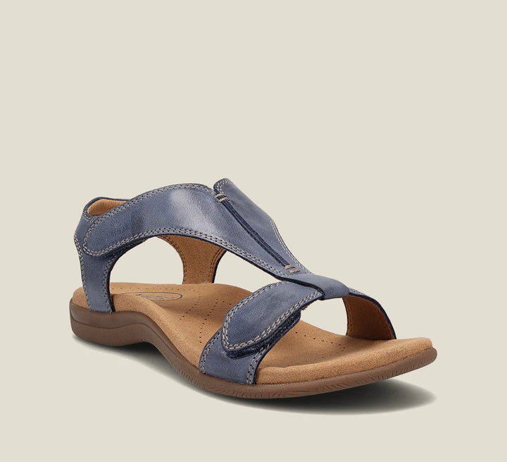 Women's Open Toe Sandals Adjustable Straps Comfort Footbed - Blue