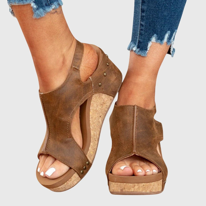 Women's Orthopedic Cork Wedge Open-Toe Comfortable Sandals