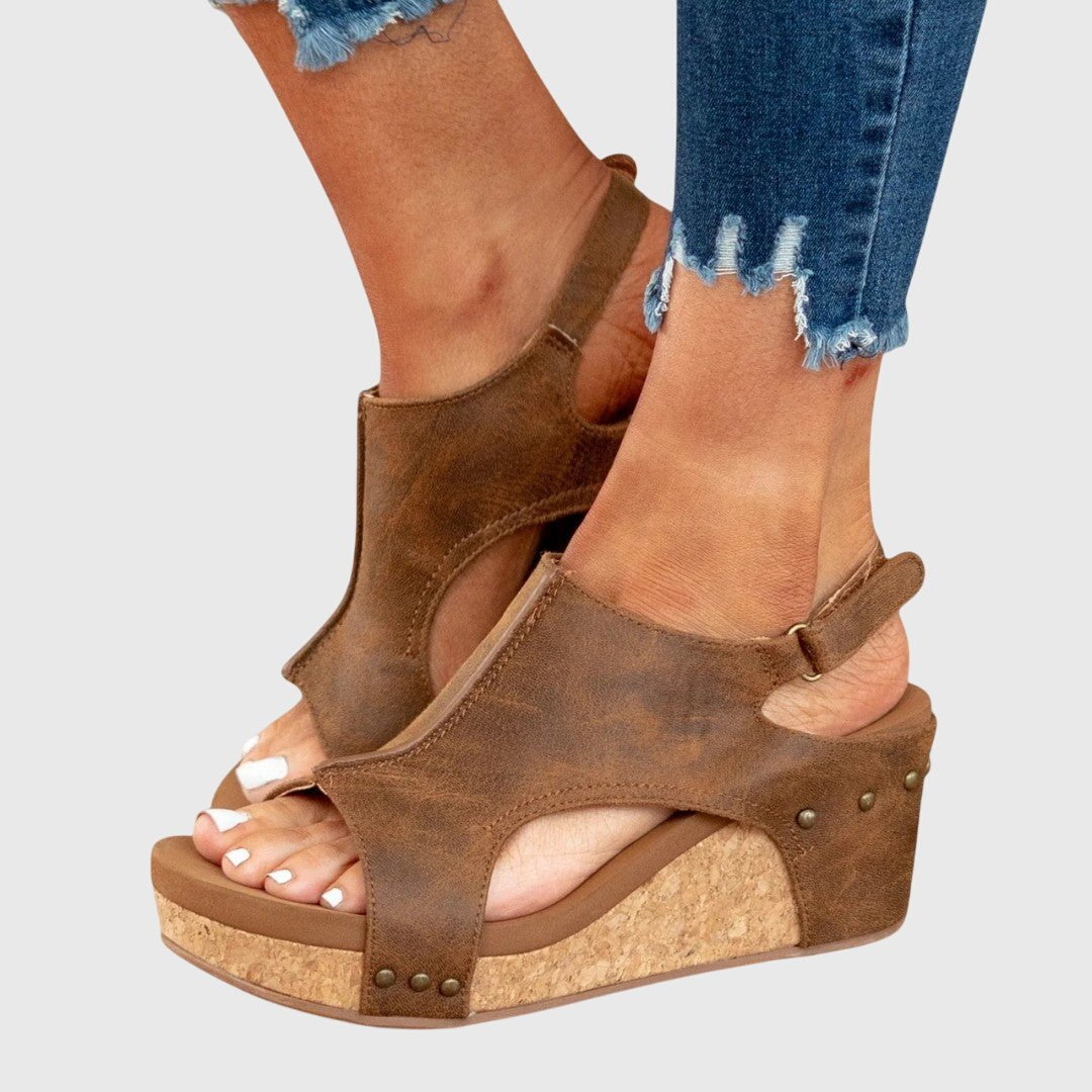 Women's Orthopedic Cork Wedge Open-Toe Comfortable Sandals