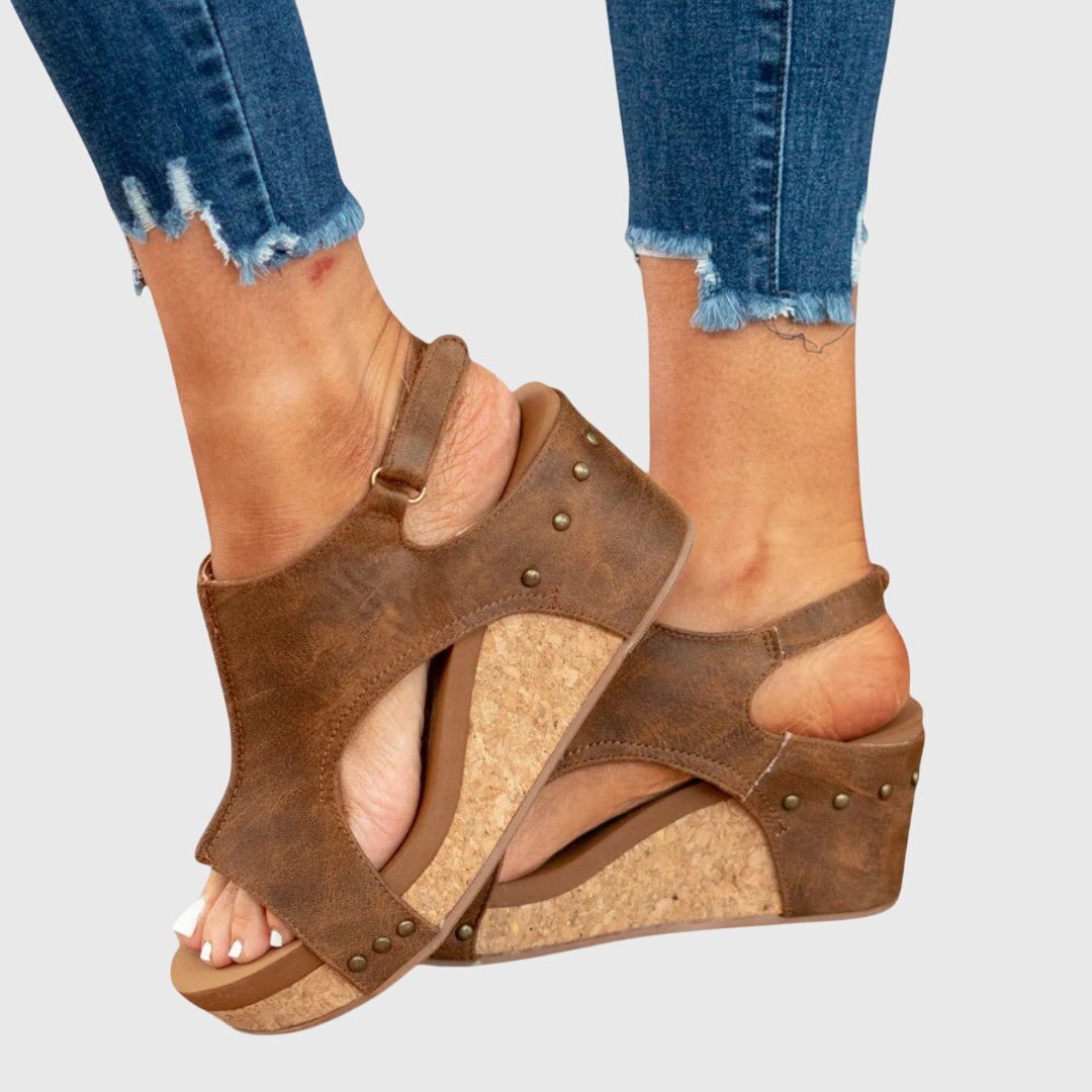 Women's Orthopedic Cork Wedge Open-Toe Comfortable Sandals