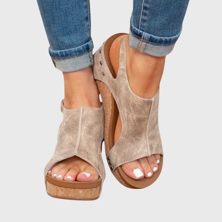Women's Orthopedic Cork Wedge Open-Toe Comfortable Sandals