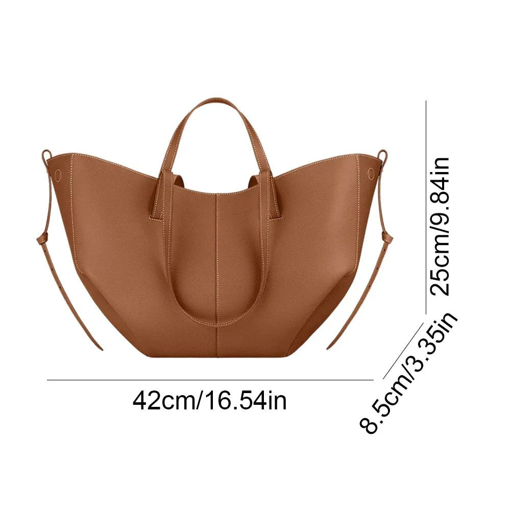 Women's Oversized Vintage PU Leather Shoulder Tote Bag
