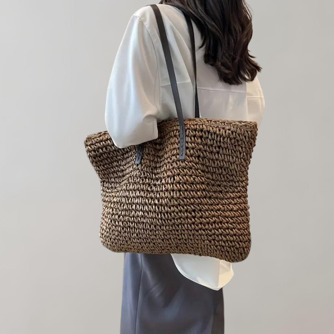 Women's Oversized Woven Straw Shoulder Tote Bag Bohemian Beach