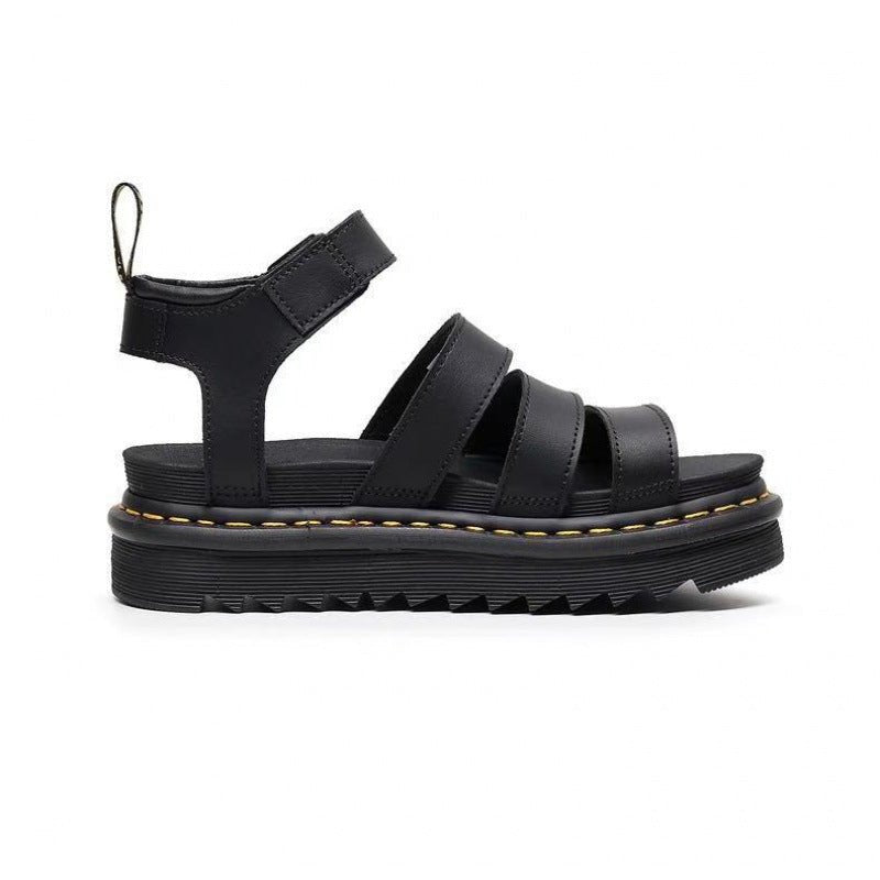 Women's Platform Strappy Comfortable Sandals Buckle Chunky Sole