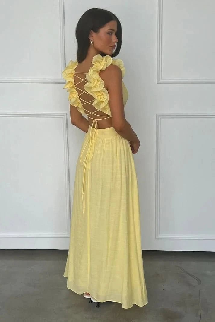 Women's Pleated Sleeveless Floral Applique Evening Gown