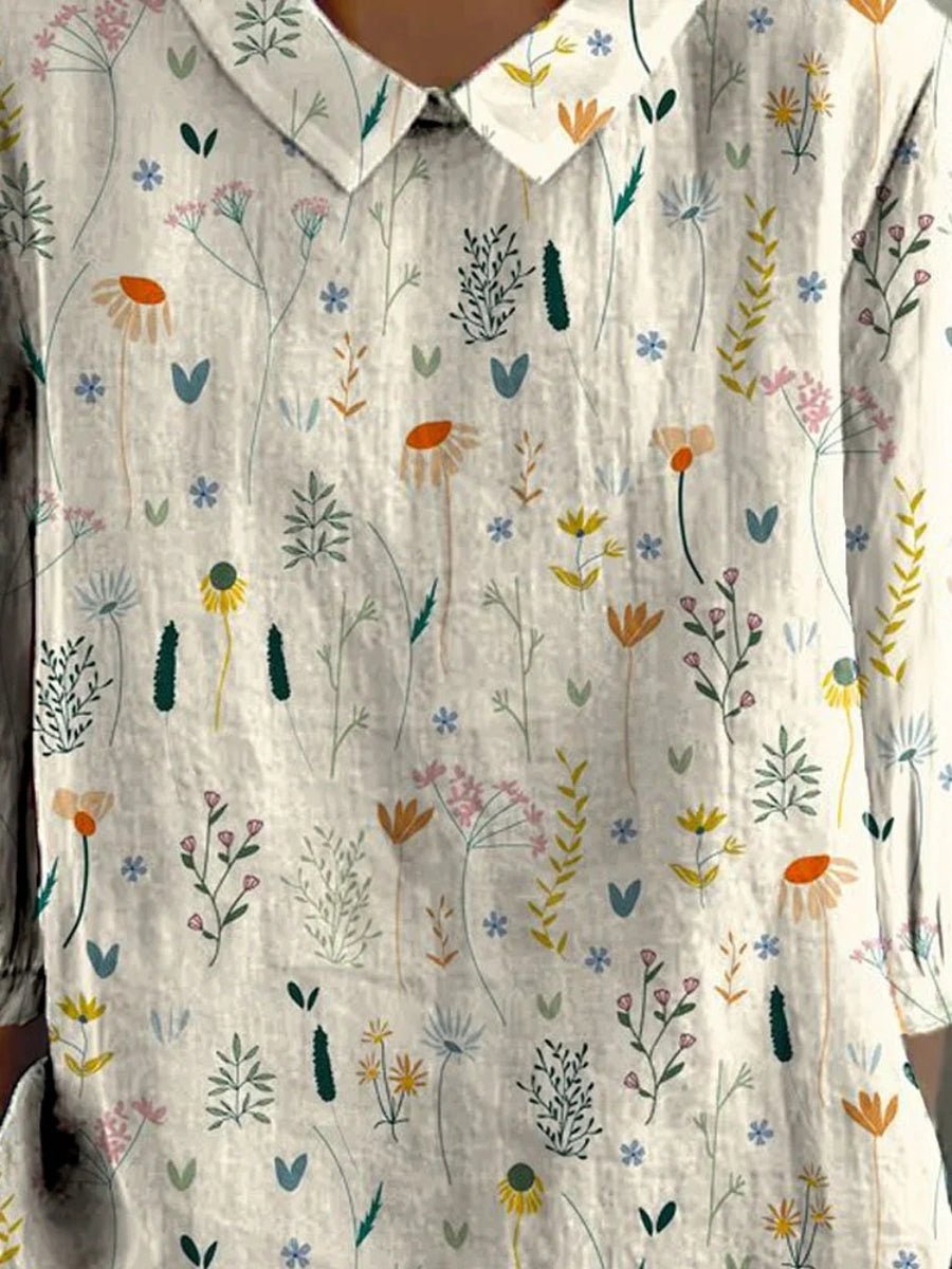 Women's Polo Shirt Floral Print Short Sleeve Collar