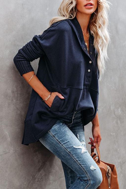 Women's Relaxed-Fit Hooded Drawstring Pullover Tunic Sweatshirt