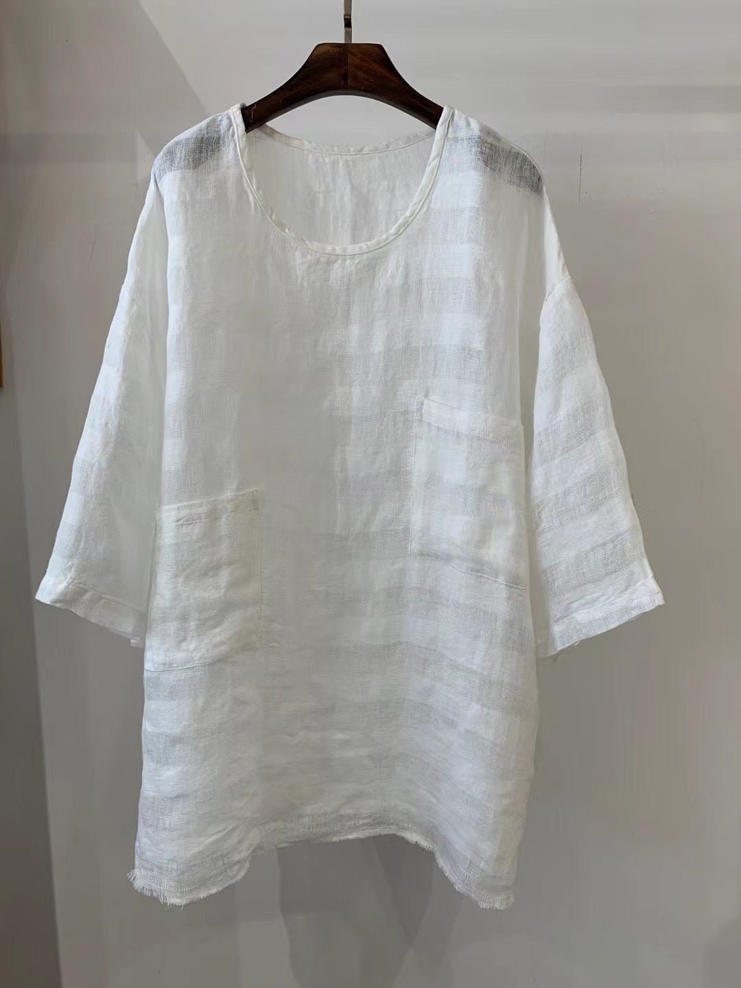 Women's Relaxed-Fit Linen Patch-Pocket Tunic - 1