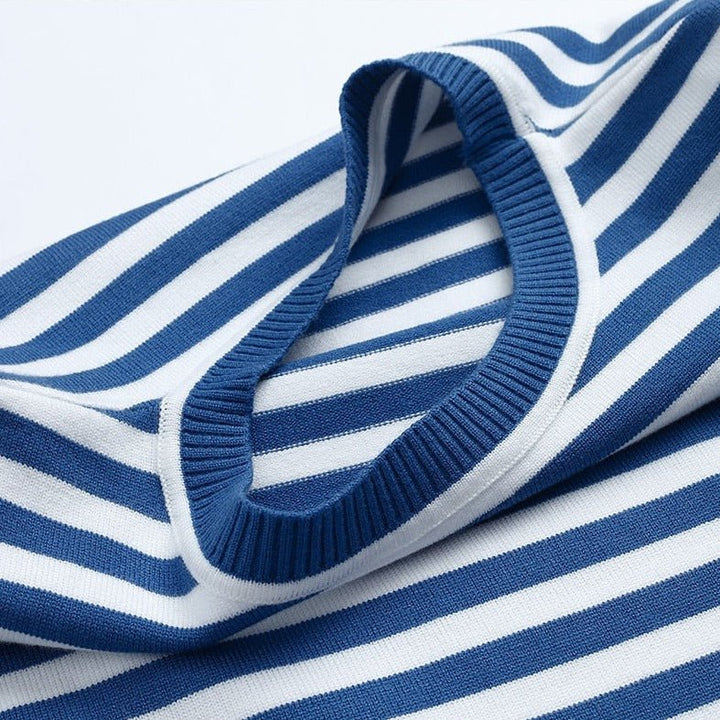 Women's Relaxed-Fit Nautical Striped Long Sleeve Sweater