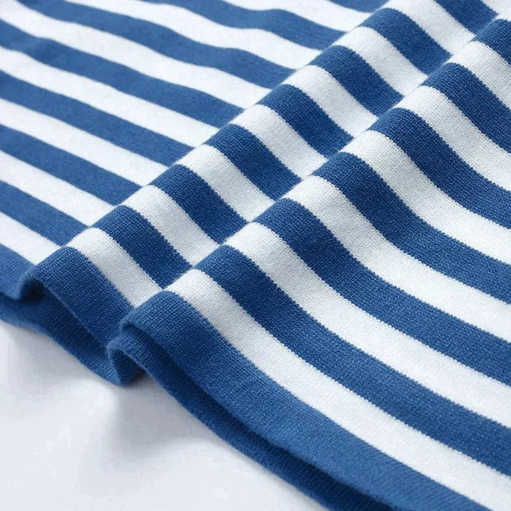 Women's Relaxed-Fit Nautical Striped Long Sleeve Sweater