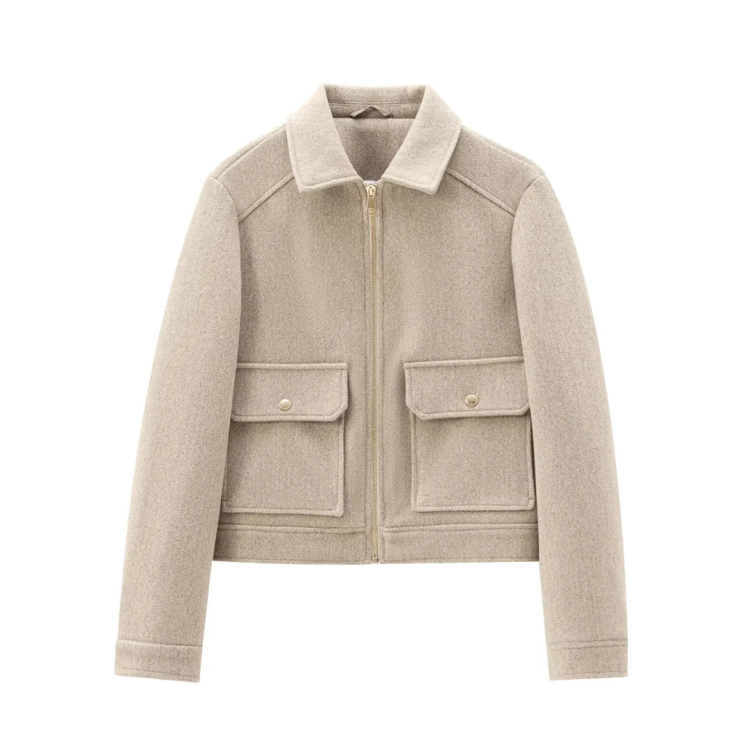 Beatrice | Women's Cropped Zip Up Bomber Jacket
