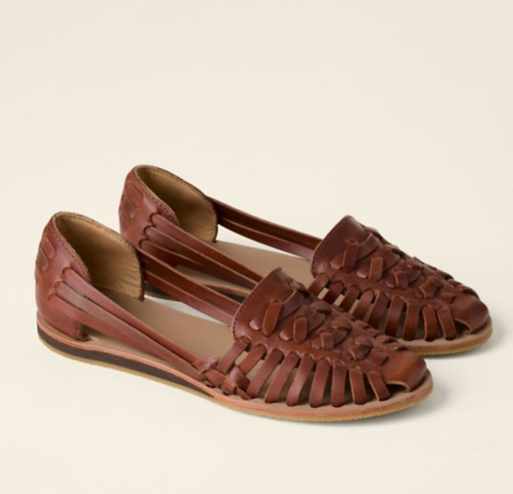 Women's Woven Closed-Toe Slip-On Comfortable Sandals - Brown